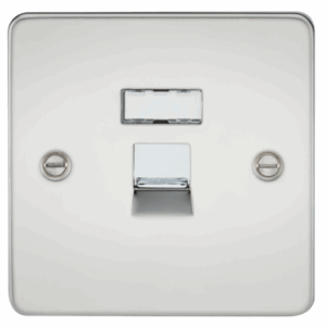 Knightsbridge Flat Plate Polished Chrome RJ45 Network Outlet