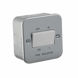 Knightsbridge Silver/Grey Metal Clad 10A Fan Isolator Switch