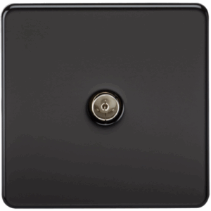 Knightsbridge Screwless Matt Black TV Outlet (Non-Isolated)