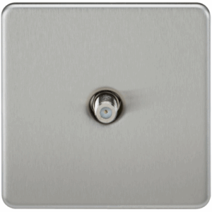 Knightsbridge Brushed Chrome SAT TV Outlet (Non-Isolated)