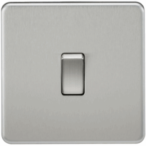 Knightsbridge Screwless Brushed Chrome 10AX 1G 2-way Switch