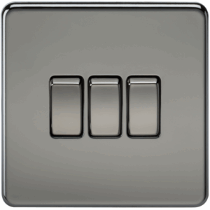 Knightsbridge Black Nickel 10AX 3G 2-way Switch