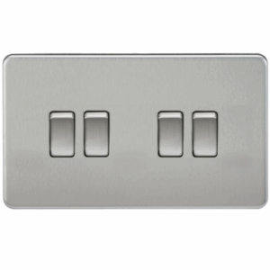 Knightsbridge Screwless Brushed Chrome 10AX 4G 2-way Switch