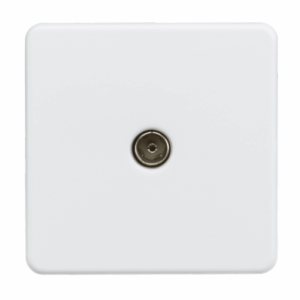 Knightsbridge Matt White TV outlet (Non-Isolated)