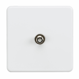 Knightsbridge Matt White SAT TV outlet (Non-Isolated)