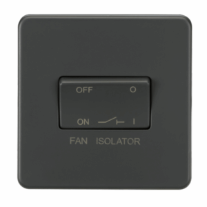 Knightsbridge Anthracite 10A Fan Isolator Switch