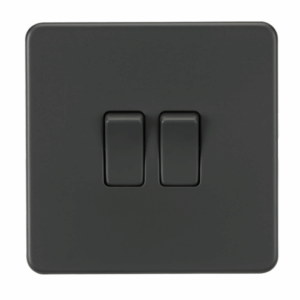 Knightsbridge Anthracite 10AX 2G 2-way Switch