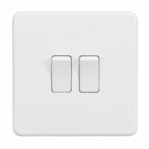 Knightsbridge Matt White 10AX 2G 2-way Switch