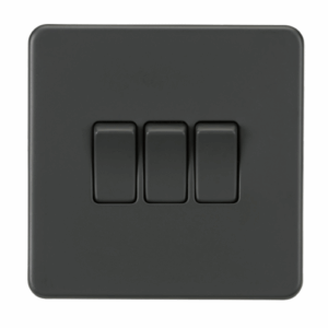 Knightsbridge Anthracite 10AX 3G 2-way Switch