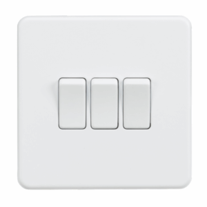 Knightsbridge Matt White 10AX 3G 2-way Switch