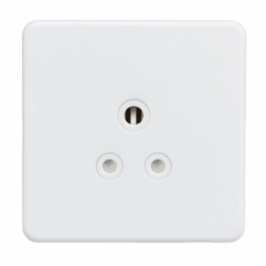 Knightsbridge Matt White 5A Unswitched Round Socket