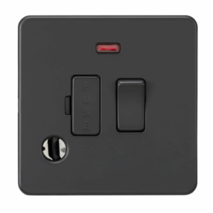 Knightsbridge Anthracite 13A Switched Fused Spur with Neon and Flex Outlet