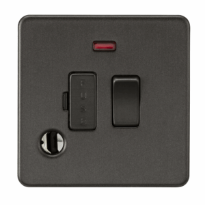 Knightsbridge Smoked Bronze 13A Switched Fused Spur with Neon and Flex Outlet