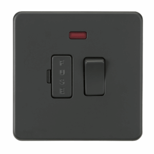 Knightsbridge Anthracite 13A Switched Fused Spur Unit with Neon