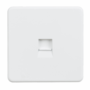 Knightsbridge Matt White Telephone Extension Socket