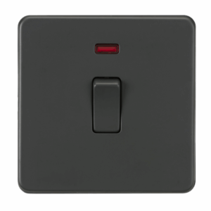 Knightsbridge Anthracite 20A 1G DP Switch