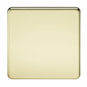 Knightsbridge Screwless Polished Brass 1G Blanking Plate