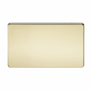 Knightsbridge Screwless Polished Brass 2G Blanking Plate