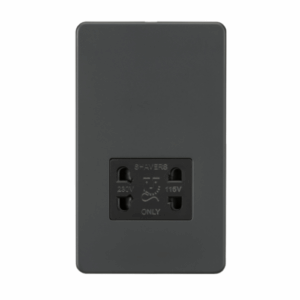 Knightsbridge Anthracite 115V/230V Dual Voltage Shaver Socket with Insert