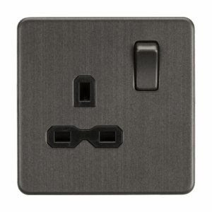 Knightsbridge Smoked Bronze 13A 1G DP Switched Socket with Insert
