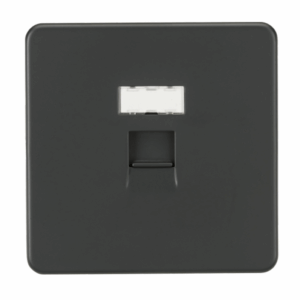 Knightsbridge Screwless Anthracite RJ45 Network Outlet