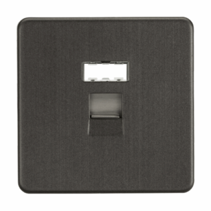 Knightsbridge Screwless Smoked Bronze RJ45 Network Outlet