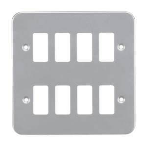 Knightsbridge Silver/Grey Metalclad 8G grid faceplate