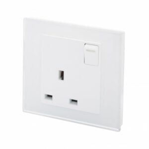 Retrotouch Crystal PG 13A Single Plug Socket with Switch White