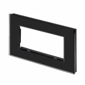 Retrotouch Crystal PG Euro Module Plate 4 Gang Black