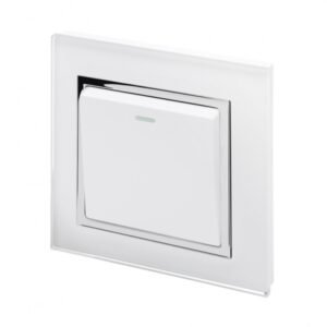 Retrotouch Crystal CT (Retractive/Pulse) Light Switch 1 Gang White