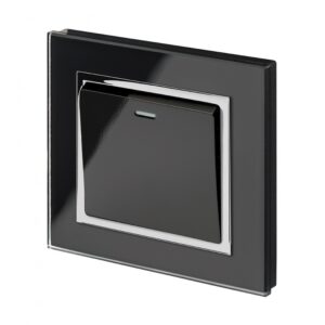 Retrotouch Crystal CT 1 Gang Rocker Light Switch Black
