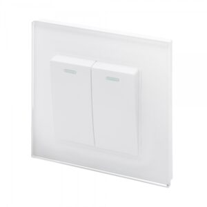 Retrotouch Crystal PG 2 Gang Rocker Light Switch White