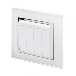 Retrotouch Crystal CT (Retractive/Pulse) Light Switch 4 gang White
