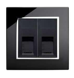 Retrotouch Crystal CT Dual RJ11 Socket Black