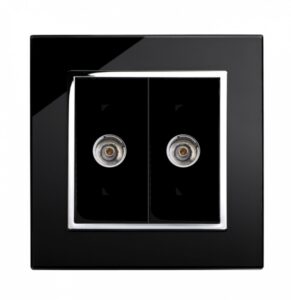 Retrotouch Crystal CT Dual TV Socket Black