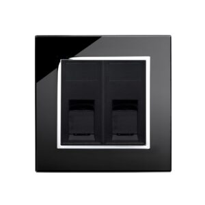 Retrotouch Crystal CT Dual CAT5e Socket Black