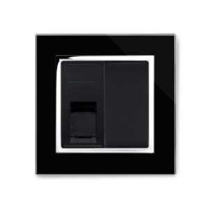 Retrotouch Crystal CT Single CAT5e Socket Black