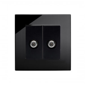 Retrotouch Crystal PG Dual Satellite F Type Socket Black