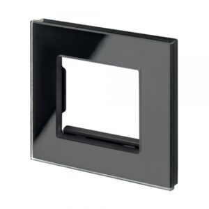 Retrotouch Crystal PG Euro Module Plate 2 Gang Black