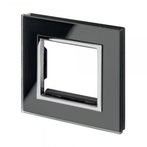 Retrotouch Crystal CT Euro Module Plate 2 Gang Black