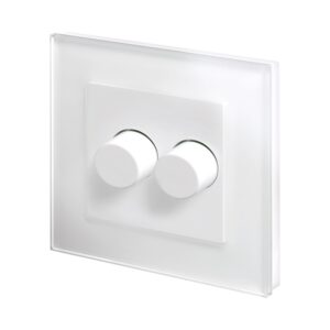 Retrotouch Crystal PG Rotary Intelligent LED Dimmer Switch 2G/2Way White