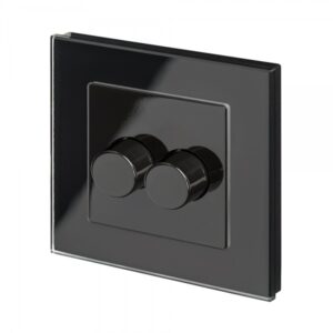 Retrotouch Crystal PG Rotary Intelligent LED Dimmer Switch 2G/2Way Black