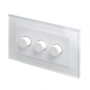 Retrotouch Crystal PG Rotary Intelligent LED Dimmer Switch 3G/2Way White