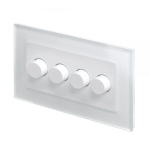 Retrotouch Crystal PG Rotary Intelligent LED Dimmer Switch 4G/2Way White