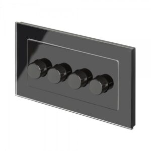 Retrotouch Crystal PG Rotary Intelligent LED Dimmer Switch 4G/2Way Black
