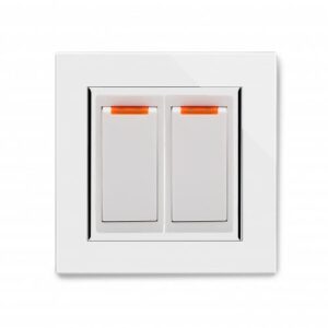Retrotouch Crystal 20A Dual Switch With Neon (White CT)