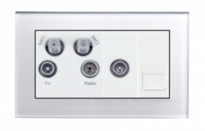 Retrotouch Crystal PG TV - Radio - Twin Sat / TV / BT Master Socket White