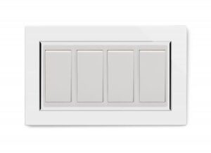 Retrotouch Crystal 4 Gang (3x Int/1x 2Way) Double Plate (White)