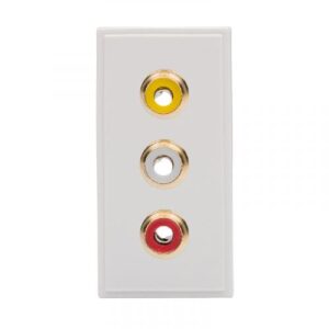 Retrotouch Triple RCA Module 25 x 50mm (White)