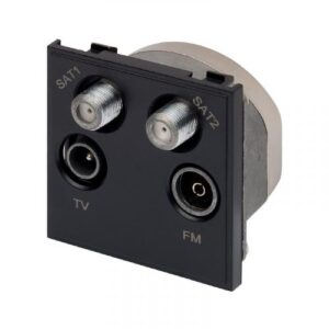 Retrotouch Quadplexed Outlet Module 50 x 50mm (Black)